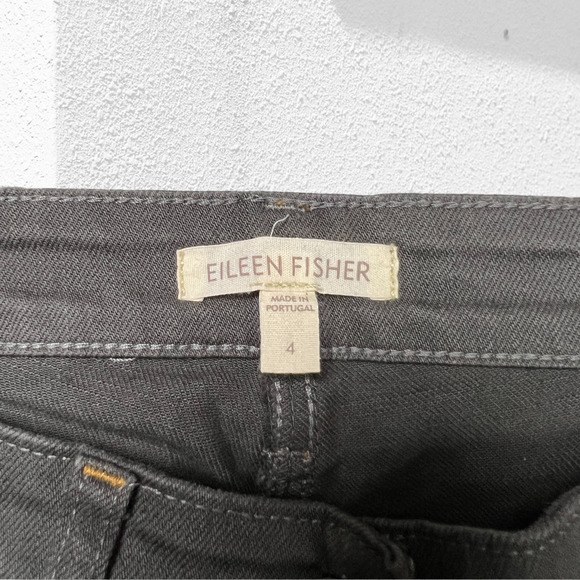 Eileen Fisher High Rise Ankle Jeans SIZE 4 Gray Raw Hem Straight Leg - Picture 6 of 12